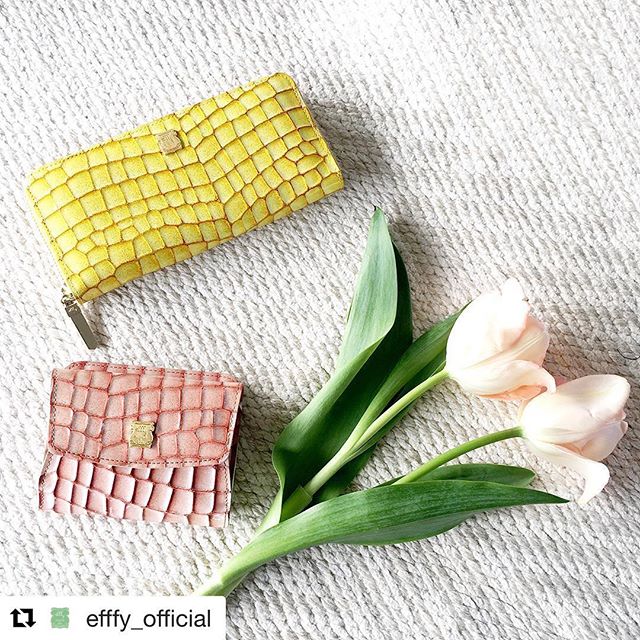 #Repost @efffy_official with @get_repost・・・Walletラウンドファスナー長財布 IN3-01 ¥16,000＋TAXBOX小銭付二つ折り財布　IN3-02 ¥12,000＋TAX毎日ときめくハッピーカラーのウオレット️ .春に咲くやさしい色彩の花たちをイメージした人気の定番ウオレットのシリーズ。イタリア製のクロコエンボスにラメエナメル加工をほどこした牛革は見た目よりもとてもやわらかで手にしっくりなじんでくれます。新しいスタートをきったお友だちへのギフトにも喜ばれそうもちろん、春財布をまだ見つけていなかったあなたにも！#efffy#エフィー#Wallet#ウォレット#革小物#財布#バッグ#ItalianMaterial#Pochette#ポシェット#ロングウォレット#二つ折り財布#ボックス型コイン財布#カラフル小物#春色財布#牛革財布#春夏新作革小物#イタリア製クロコエンボスラメエナメル加工牛革#2waybag#春財布#春ショルダー#春コーデ#GWトラベル