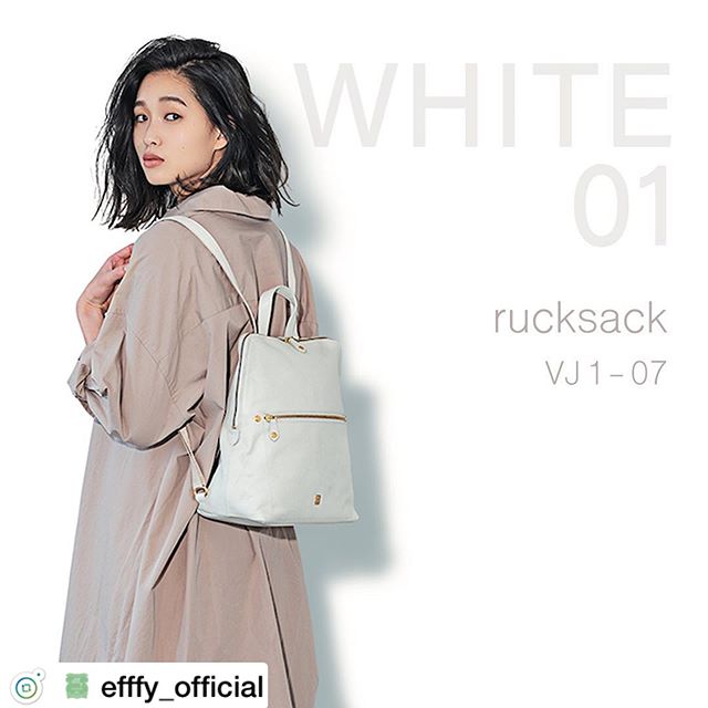New  ItemWhite rucksackVJ1-07 WH ¥19,000＋TAX初夏へ向かう真っ白なリュックコーデにきれいなぬけ感をつくってくれる白のバッグはこれからの季節の必需品。日本製のシュリンクエンボス牛革素材を使っているので、カジュアルに持てるけどリッチな雰囲気。どんなシーンでも活躍してくれそう .#efffy#エフィー#Wallet#ウォレット#革小物#財布#バッグ#ItalianMaterial#Pochette#ポシェット#ロングウォレット#二つ折り財布#ボックス型コイン財布#カラフル小物#春色財布#牛革財布#春夏新作革小物#2waybag#ホワイトリュックサック#牛革リュックサック#春夏コーデ#日本製シュリンクエンボス牛革#谷川りさこ